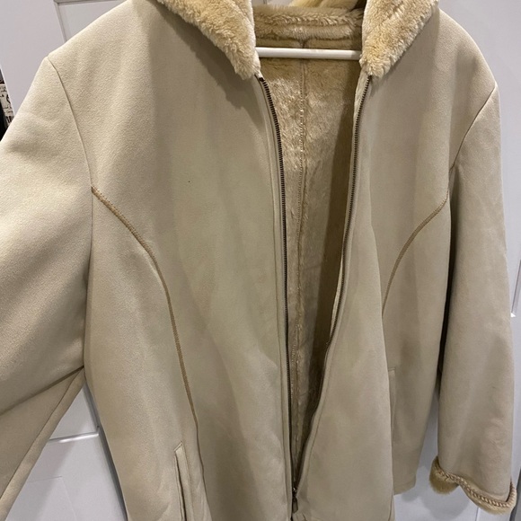 Marvin Richards suede faux fur jacket with hood - Picture 4 of 5